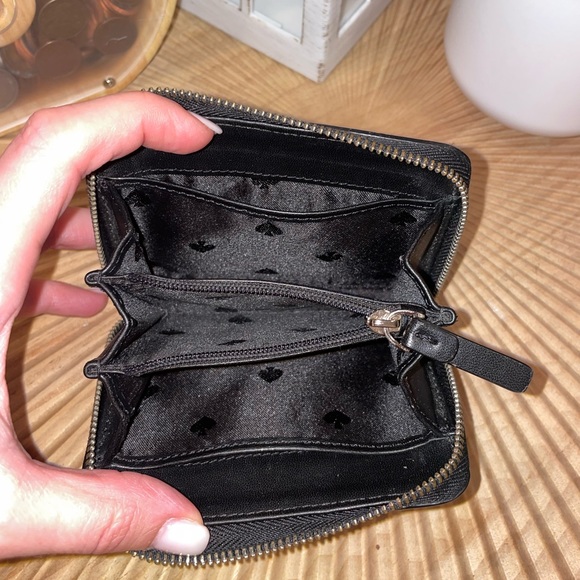 Black Pebble Kate Spade keychain mini wallet - Picture 4 of 9